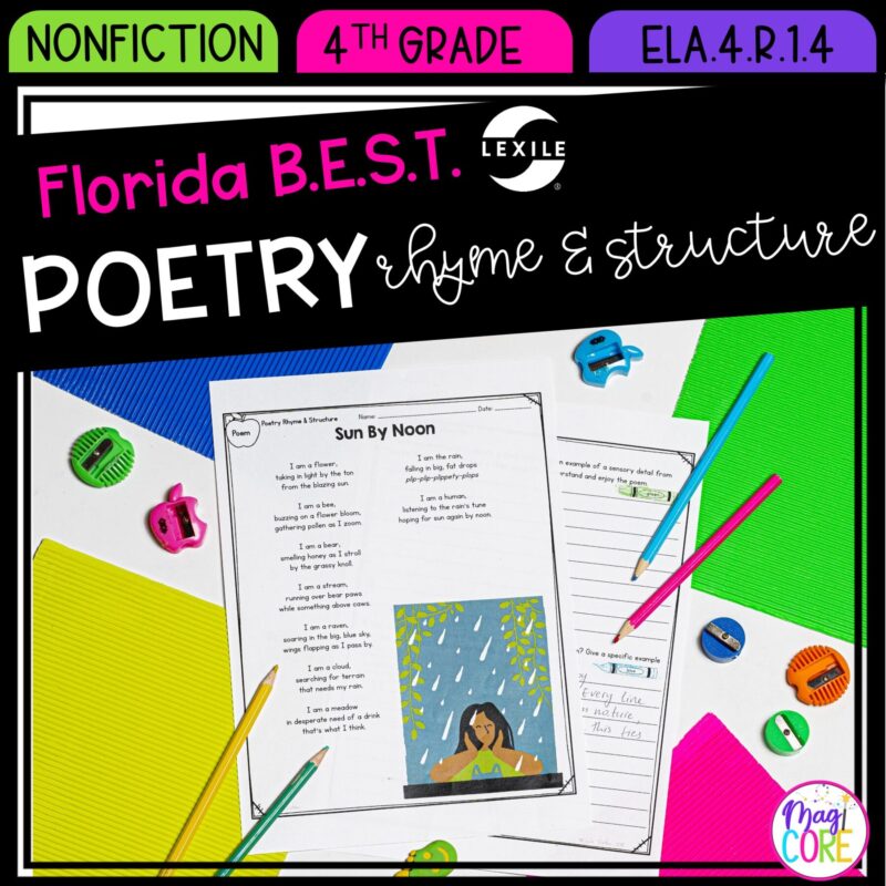 Poetry: Rhyme & Structure - 4th Grade Florida BEST Standards - ELA.4.R.1.4