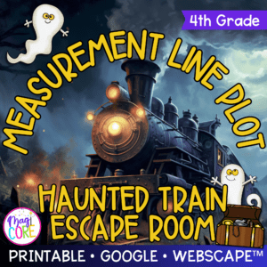 Measurement Line Plot Haunted Train Math Escape Room & Webscape™ - 4th Grade