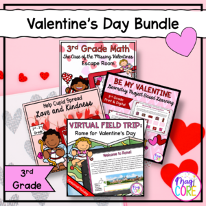 Valentine's Day Bundle - 3rd Grade - Escape Rooms, VFT, & PBL