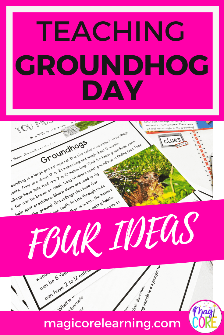 four ideas to teach about groundhog day blog post pin