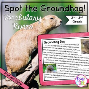 Spot the Groundhog Vocabulary Escape Room & Webscape™ - 2nd & 3rd Grade