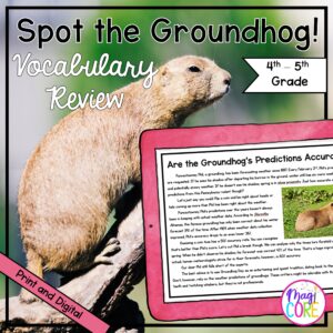 Spot the Groundhog Vocabulary Escape Room & Webscape™ - 4th & 5th Grade