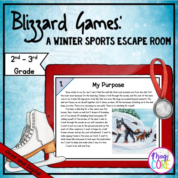 Winter Sports Escape Room & Webscape™ - 2nd & 3rd Grade