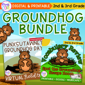 Groundhog Day 2nd & 3rd Grade Escape Room & Virtual Field Trip Digital Activity