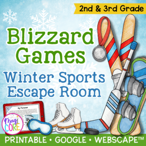 Winter Sports Reading Comprehension Escape Room & Webscape™ - 2nd & 3rd Grade