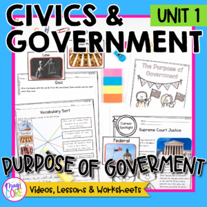 Civics & Government Unit 1: The Purpose of Government Social Studies Lessons