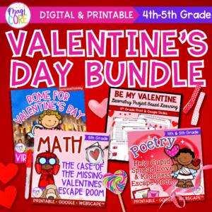 Valentines Day Activity Bundle 4th 5th Grade Escape Rooms Virtual Field Trip PBL