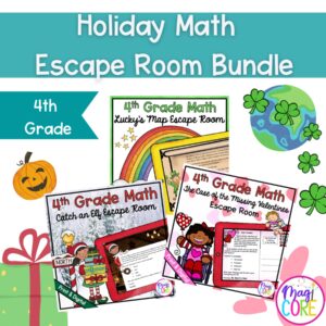 Holiday Math Escape Room GROWING Bundle - 4th Grade - Printable & Digital