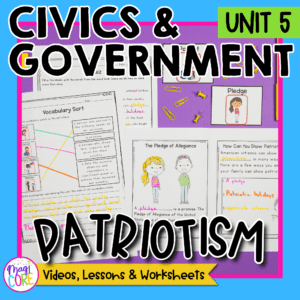 Civics & Government Unit 5: Patriotism Social Studies Lessons