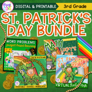 St. Patrick's Day Bundle - 3rd Grade - Escape Rooms, VFT, & PBL