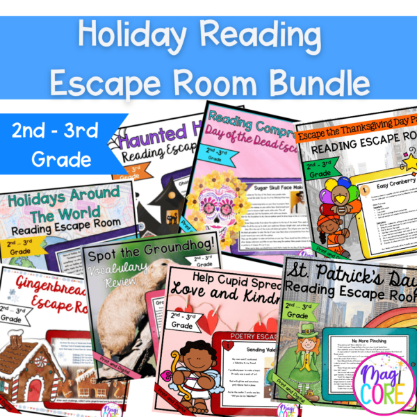 Holiday Escape Room GROWING Bundle - 2nd-3rd Grade - Printable & Digital