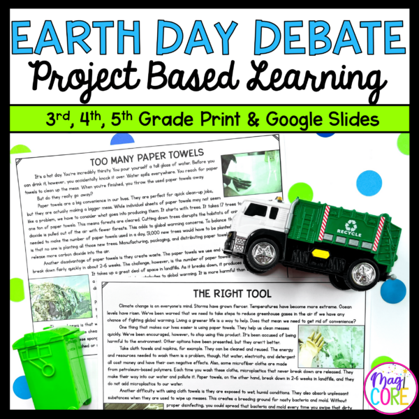 Earth Day Debate Project Based Learning - 3rd-5th Grade PBL - Print & Digital