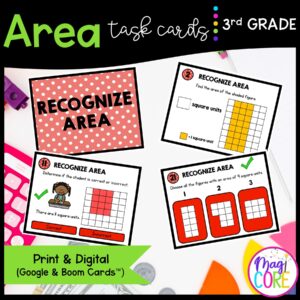 Recognize Area - 3rd Grade Math Task Cards - Print & Digital - 3.MD.C.5