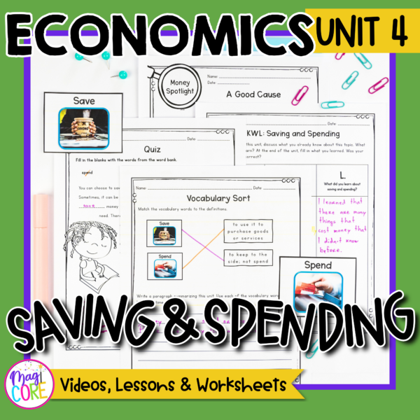 Economics Unit 4: Saving and Spending Social Studies Lessons