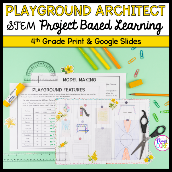 4th Grade STEM Project Based Learning - Playground Print & Digital Math PBL Game
