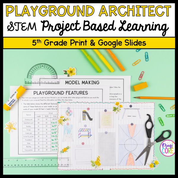5th Grade STEM Project Based Learning - Playground Print & Digital Math PBL Game
