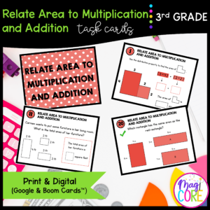 Relate Area - 3rd Grade Math Task Cards - Print & Digital - 3.MD.C.7 (C&D)
