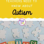 10 things teachers need to know about autism pin showing puzzle pieces