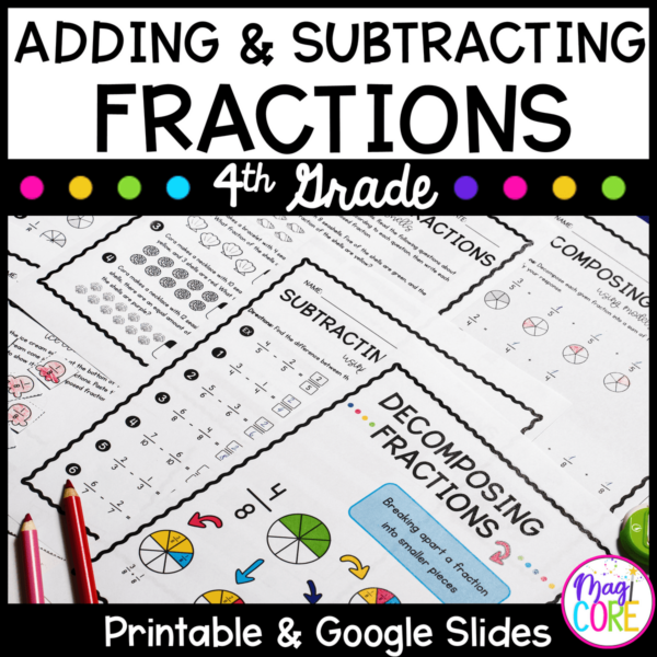 Adding and Subtracting Fractions - 4th Grade Math - Print & Digital 4.NF.B.3