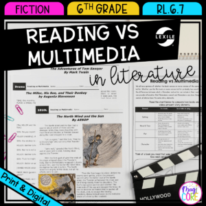 Reading vs Multimedia - 6th Grade RL.6.7 - Printable & Digital RL6.7