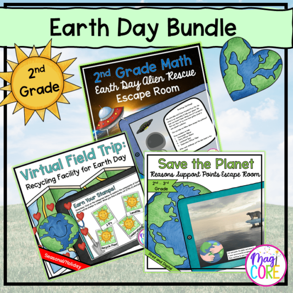 Earth Day Fun Bundle 2nd Grade - Escape Rooms and Virtual Field Trip
