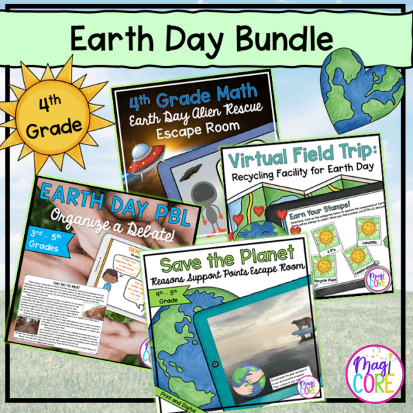 Earth Day Fun Bundle 4th Grade - Escape Rooms, Virtual Field Trip, PBL