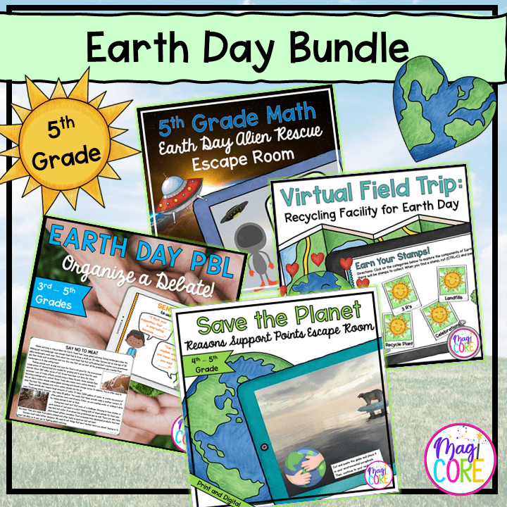 Earth Day Fun Bundle 5th Grade - Escape Rooms, Virtual Field Trip, PBL