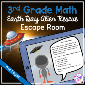 Earth Day Alien Math Review Escape Room & Webscape™ - 3rd Grade
