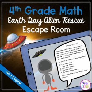 Earth Day Alien Math Review Escape Room & Webscape™ - 4th Grade
