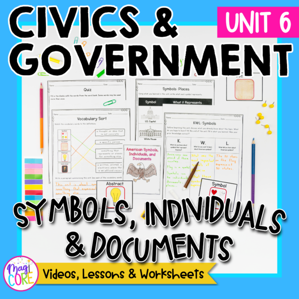 Civics & Government Unit 6: American Symbols that Represent US Social Studies