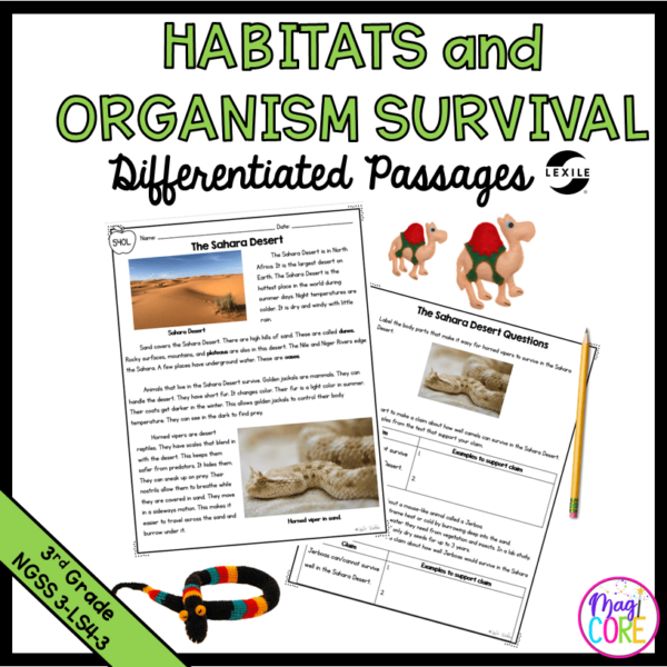 Science Differentiated Passages: Habitats and Organism Survival - 3-LS4-3