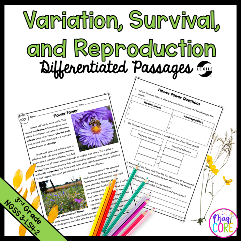 Science Differentiated Passages: Variation, Survival, and Reproduction - 3-LS4-2