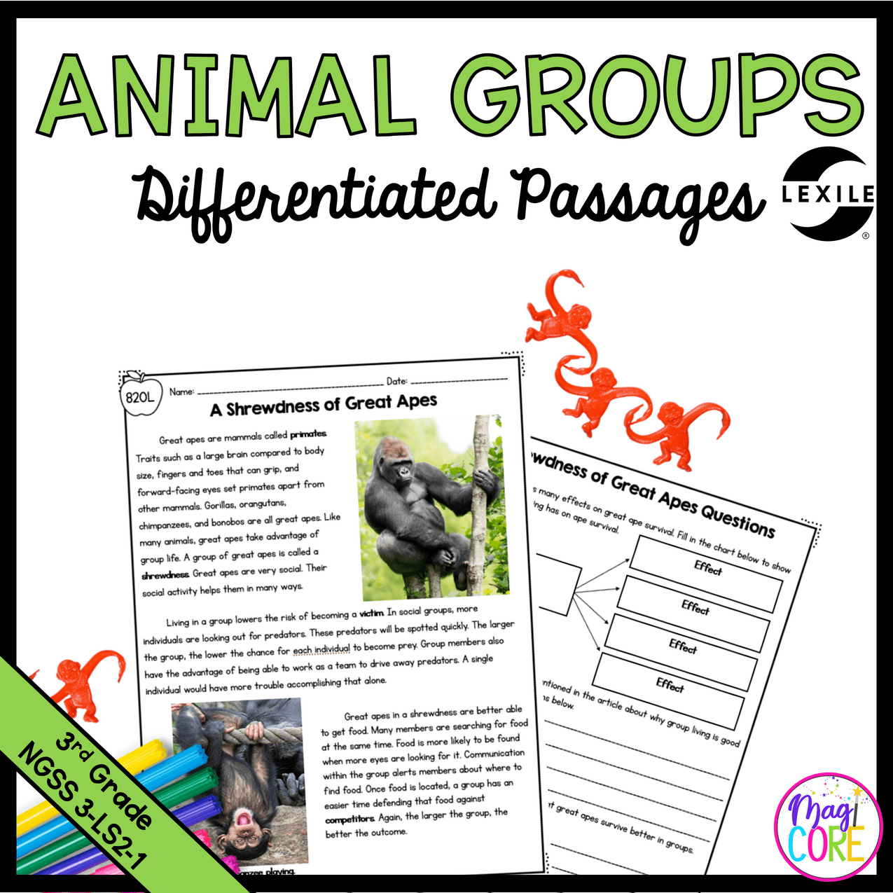 Science Differentiated Passages: Animal Groups - 3-LS2-1 | MagiCore
