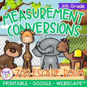 Measurement Conversions 4th Grade Math Zoo Escape Room - Digital & Print
