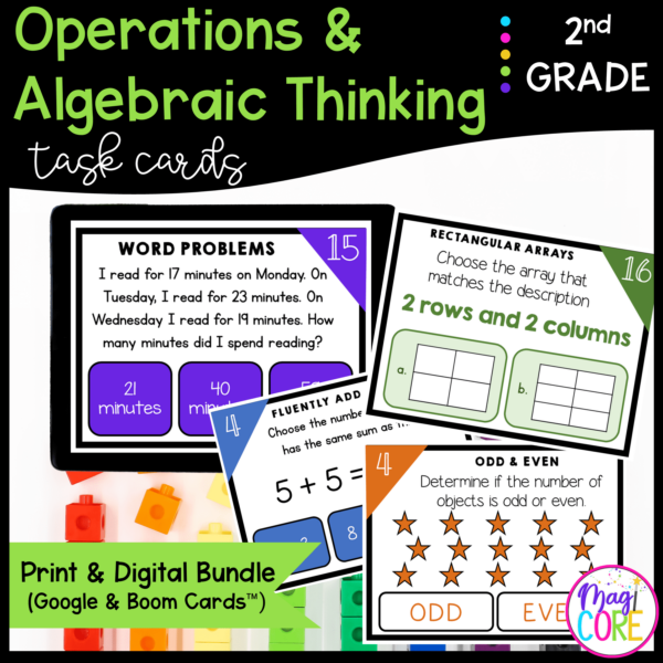 Operations and Algebraic Thinking - 2nd Grade Math Task Card Bundle