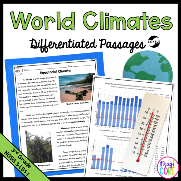 Science Differentiated Passages: World Climates - 3-ESS2-2
