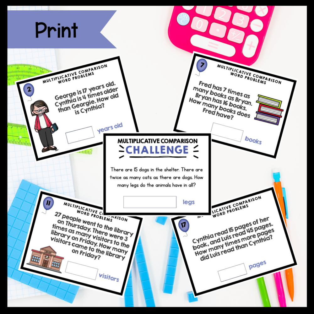 Operations & Algebraic Thinking - 4th Grade Task Cards Bundle | MagiCore