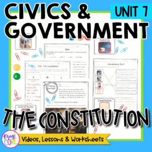 The Constitution - Civics & Government Unit 7 Social Studies Lessons
