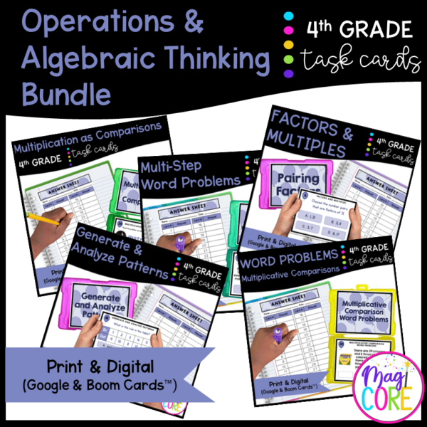 Operations and Algebraic Thinking - 4th Grade Math Task Card Bundle