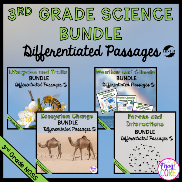 3rd Grade NGSS Differentiated Science Passages Bundle