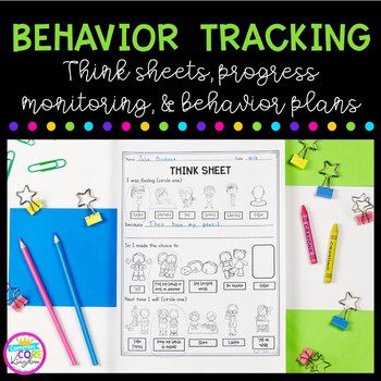 Behavior tracking product cover showing image of completed think sheet