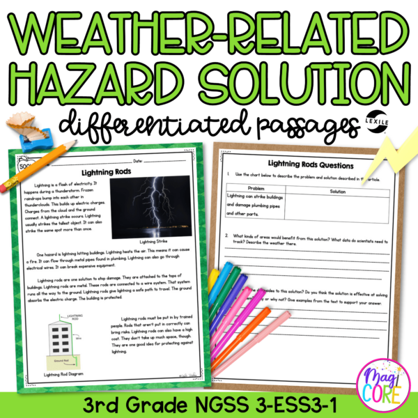 Extreme Weather Solutions NGSS 3-ESS3-1 Science Differentiated Passages