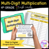 Multi-Digit Multiplication - 4th Grade Task Cards - Print & Digital - 4.NBT.B.5
