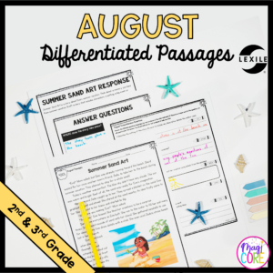 Month of August Differentiated Reading Passages - 2nd & 3rd Grade