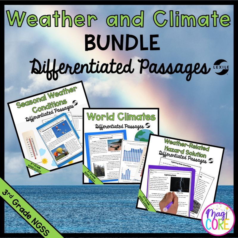 Weather & Climate Science Differentiated Passages BUNDLE - 3rd Grade