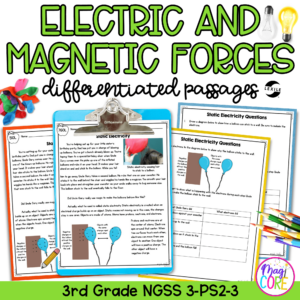 Electric & Magnetic Forces NGSS 3-PS2-3 Science Differentiated Reading Passages