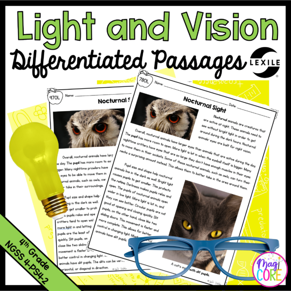 Light and Vision - 4-PS4-2 - Science Differentiated Passages