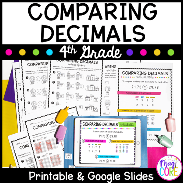 Comparing Decimals - 4th Grade Math - Print & Digital - 4.NF.C.7