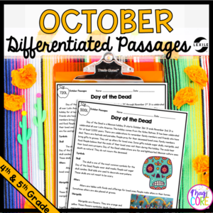 October Lexile Leveled Differentiated Reading Passages - 4th & 5th Grade