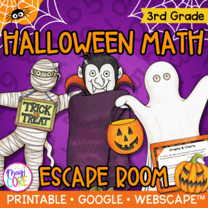 Halloween Math Review Escape Room & Webscape™ - 3rd Grade